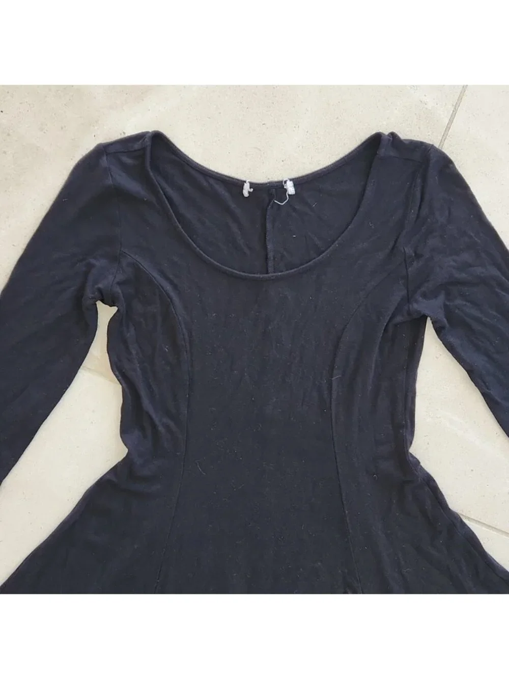 Longsleeved Soft Black Mini Dress. SIZE Small